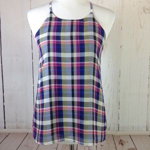 Askari Plaid Racerback Tank Top Size Small